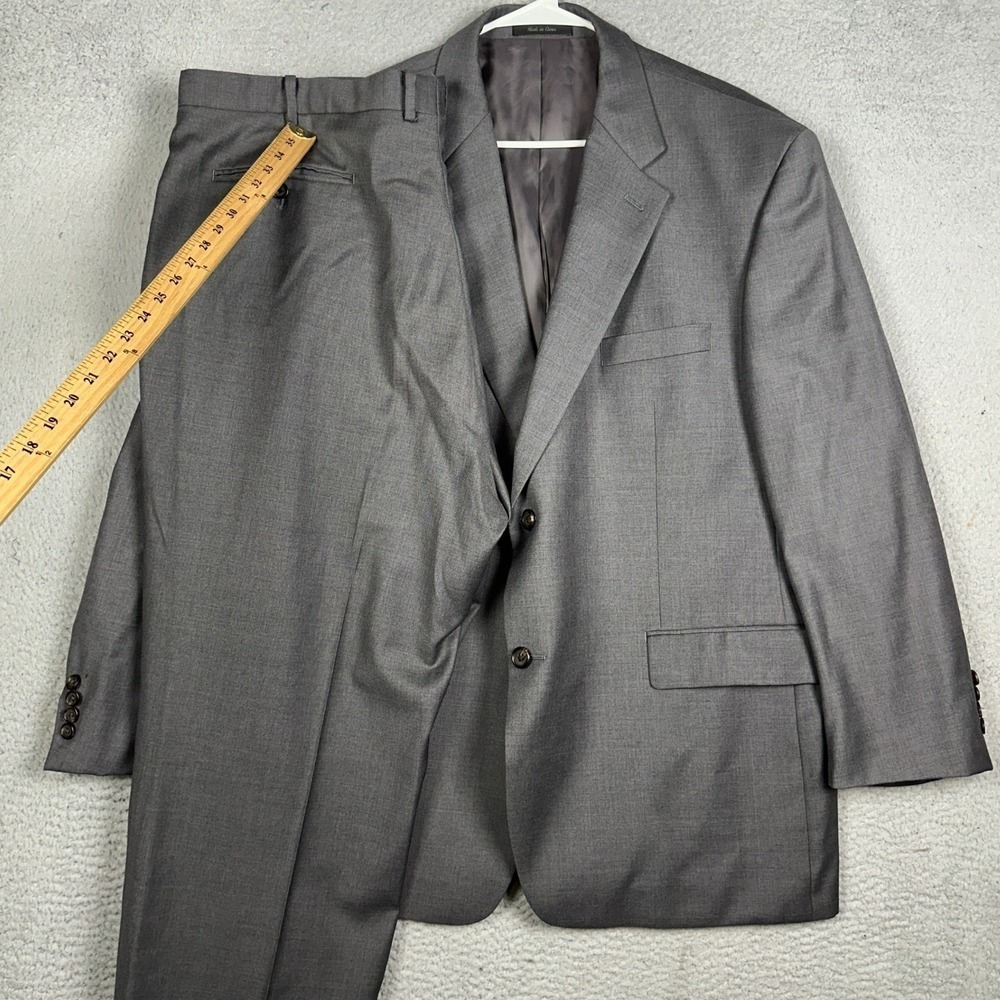 Lauren Ralph Lauren Wool Blend 2 Piece Suit Pants 48L 40X26 Grey Pleated Cuffed